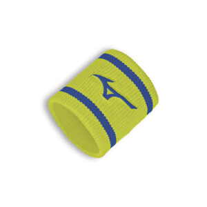 MIZUNO LOGO WRISTBAND SHORT YELLOW/BLUE ONE PAIR