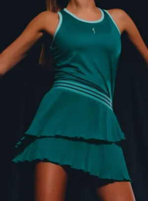 RS PERFORMANCE RACERBACK&PLEATED WRAP SKIRT DARK TEAL