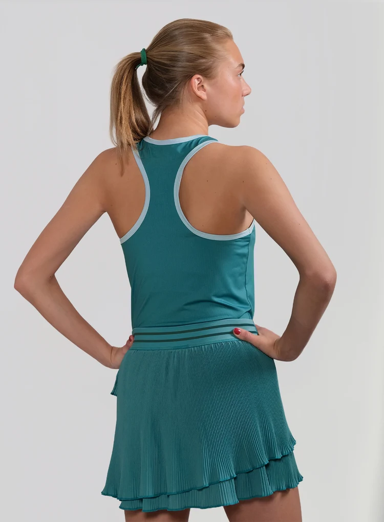 RS PERFORMANCE RACERBACK&PLEATED WRAP SKIRT DARK TEAL - Image 3