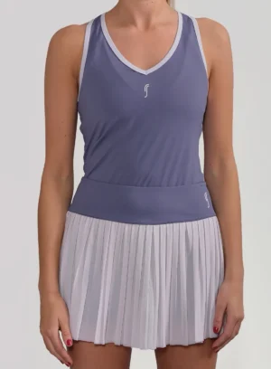 RS COURT V-NECK TOP & MESH PLEATED SKIRT PURPLE/ACE PURPLE